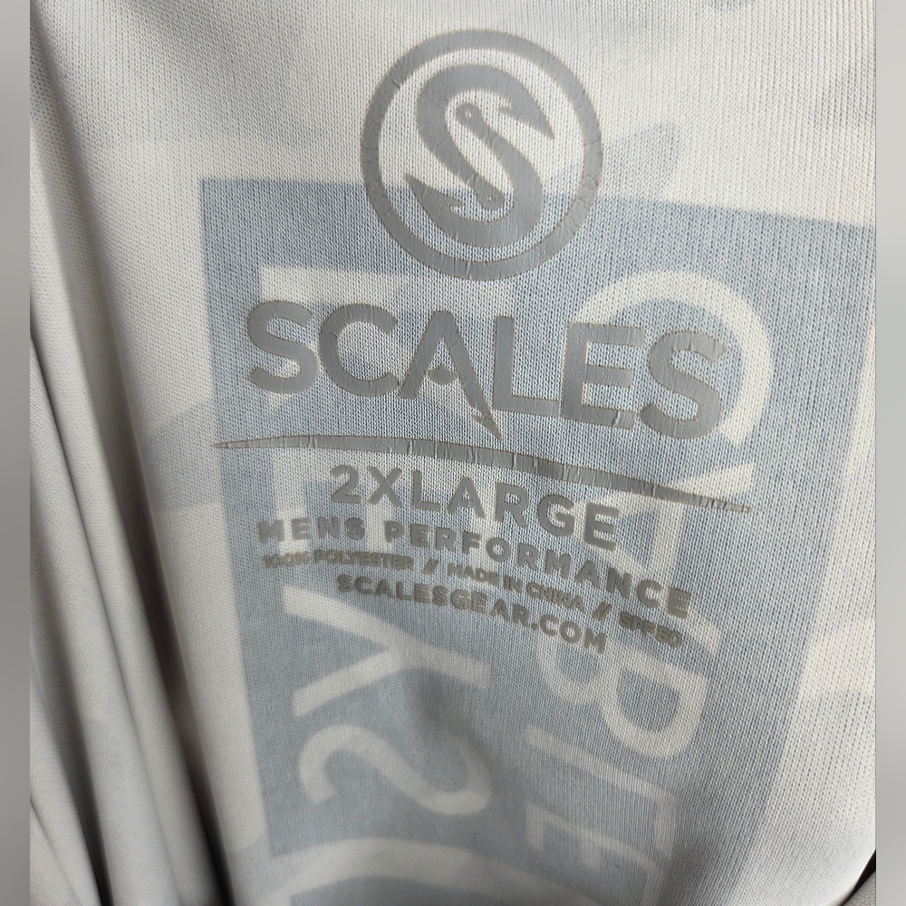 Scales Size 2XL Mens Performance Light Gray Hoodie - Picture 11 of 11